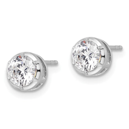 True Origin 14K White Gold 1 carat Lab Grown Diamond VS+ F+ Complete Solitaire Post Earrings