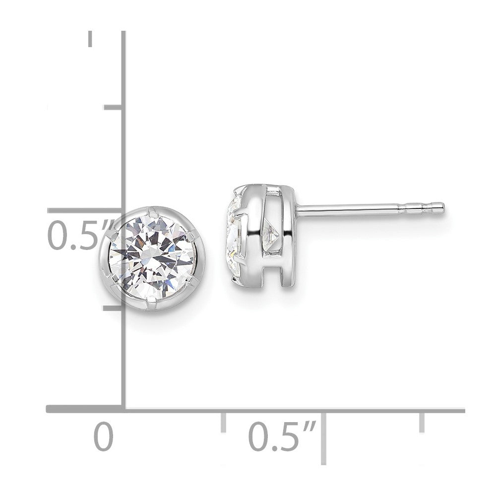 True Origin 14K White Gold 1 carat Lab Grown Diamond VS+ F+ Complete Solitaire Post Earrings