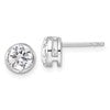 True Origin 14K White Gold 1 carat Lab Grown Diamond VS+ F+ Complete Solitaire Post Earrings