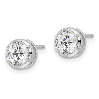 True Origin 14K White Gold 1 1/2 carat Lab Grown Diamond VS+ F+ Complete Solitaire Post Earrings