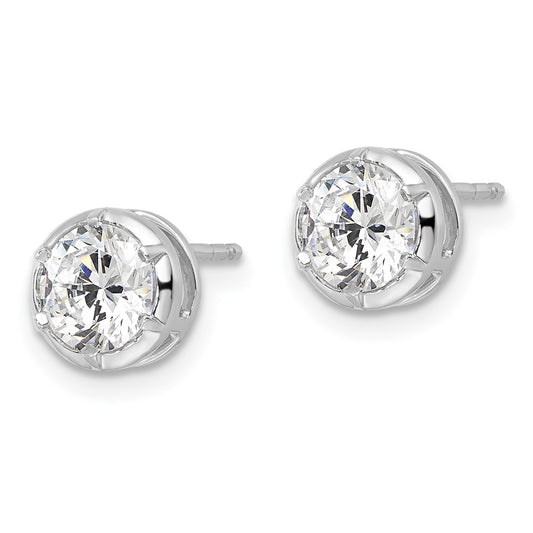 True Origin 14K White Gold 1 1/2 carat Lab Grown Diamond VS+ F+ Complete Solitaire Post Earrings