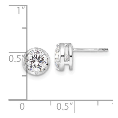 True Origin 14K White Gold 1 1/2 carat Lab Grown Diamond VS+ F+ Complete Solitaire Post Earrings