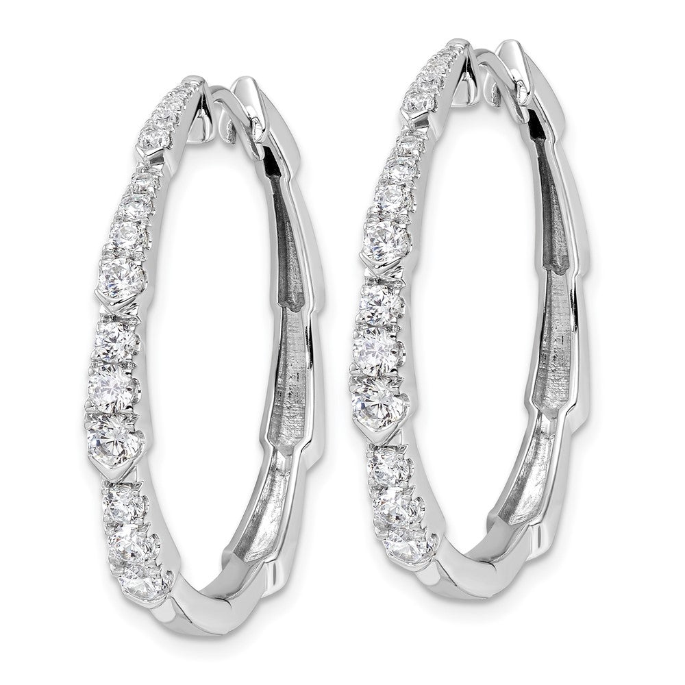 True Origin 14K White Gold 1 1/5 carat Lab Grown Diamond VS+ F+ Hoop Complete Earrings