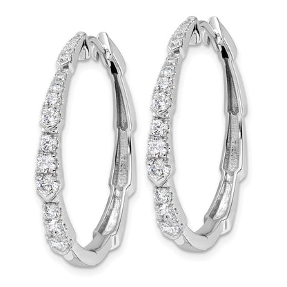 True Origin 14K White Gold 1 1/5 carat Lab Grown Diamond VS+ F+ Hoop Complete Earrings