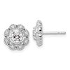 True Origin 14K White Gold 3/4 carat Lab Grown Diamond VS+ F+ Complete Floral Post Earrings