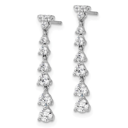 14k White Gold 1 carat Lab Grown Diamond VS/SI+ G+ Complete Dangle Post Earrings