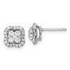 14k White Gold 1/2 carat Lab Grown Diamond VS/SI+ G+ Complete Square Halo Post Earrings