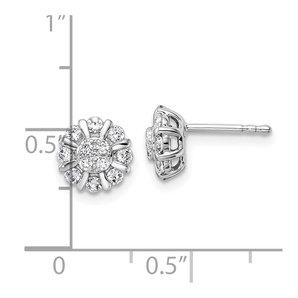 14k White Gold 1/2 carat Lab Grown Diamond VS/SI+ G+ Complete Halo Post Earrings