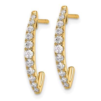 True Origin 14K Yellow Gold 1/2 carat Lab Grown Diamond VS+ F+ J-Hoop Complete Earrings