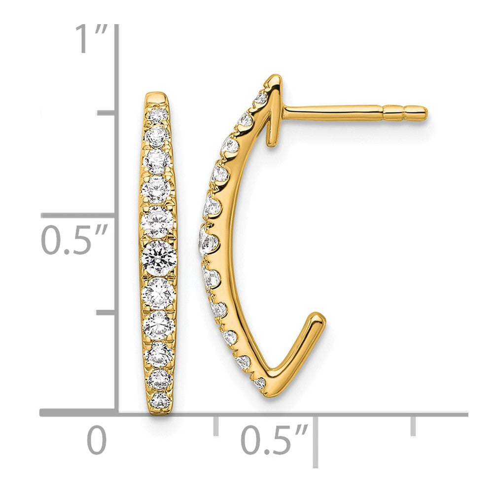 True Origin 14K Yellow Gold 1/2 carat Lab Grown Diamond VS+ F+ J-Hoop Complete Earrings