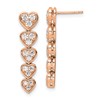 True Origin 14K Rose Gold 1 carat Lab Grown Diamond VS+ F+ Complete Heart Dangle Post Earrings