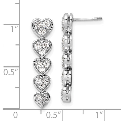 True Origin 14K White Gold 1 carat Lab Grown Diamond VS+ F+ Complete Heart Dangle Post Earrings