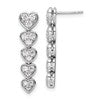 True Origin 14K White Gold 1 carat Lab Grown Diamond VS+ F+ Complete Heart Dangle Post Earrings