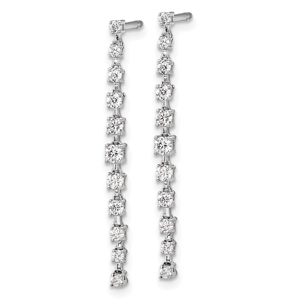 True Origin 14K White Gold 5 carat Lab Grown Diamond VS+ F+ Complete Post Dangle Earrings