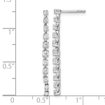True Origin 14K White Gold .50 carat Lab Grown Diamond VS+ F+ Complete Post Dangle Earrings