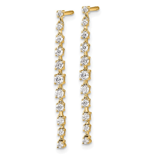 True Origin 14K Yellow Gold 5 carat Lab Grown Diamond VS+ F+ Complete Post Dangle Earrings