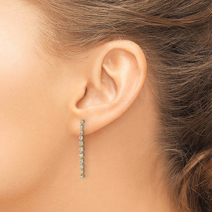 True Origin 14K Yellow Gold 5 carat Lab Grown Diamond VS+ F+ Complete Post Dangle Earrings