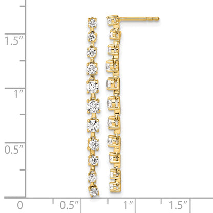 True Origin 14K Yellow Gold 3/8 carat Lab Grown Diamond VS+ F+ Complete Post Dangle Earrings
