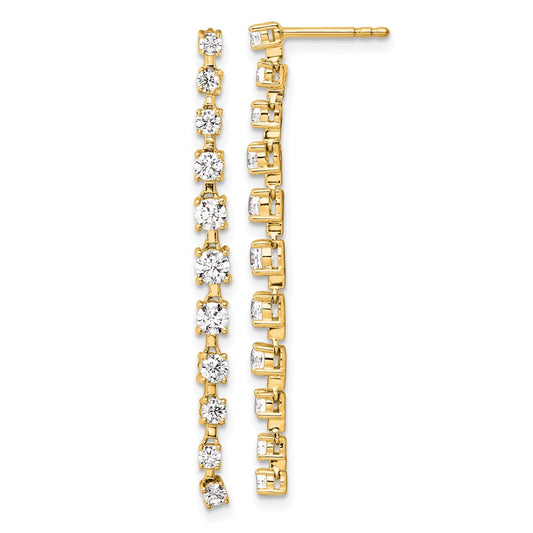 True Origin 14K Yellow Gold 3/8 carat Lab Grown Diamond VS+ F+ Complete Post Dangle Earrings