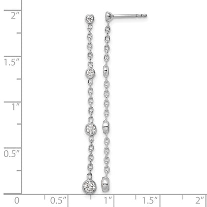 True Origin 14K White Gold 1/2 carat Lab Grown Diamond VS+ F+ Complete Graduated Dangle Post Earrings