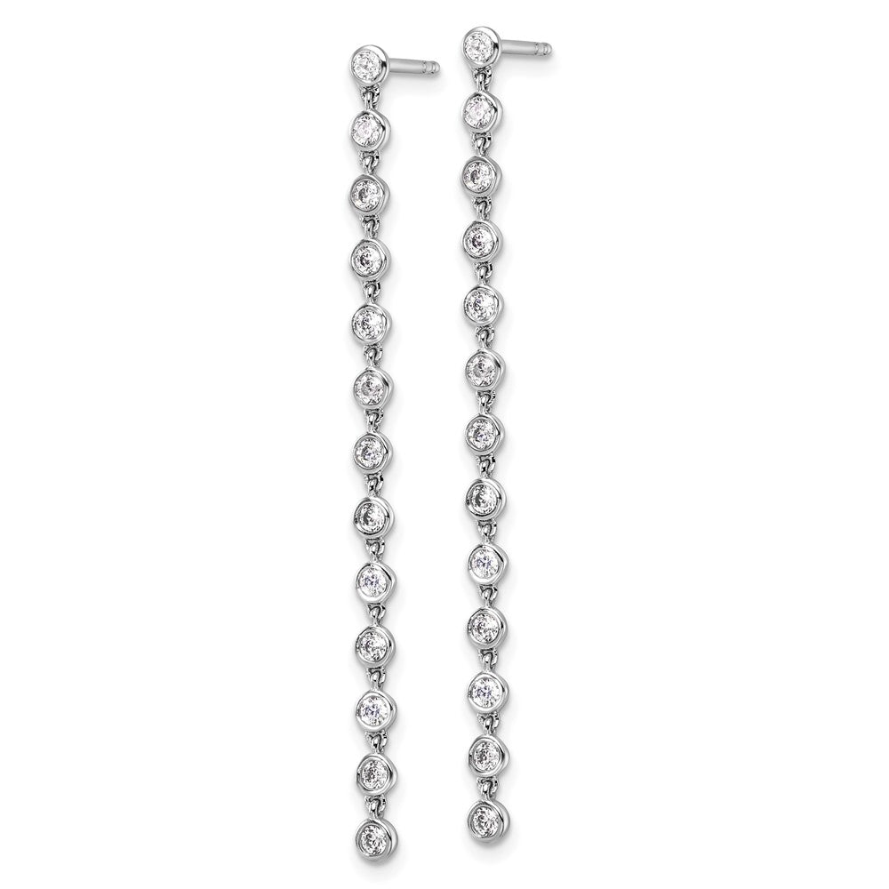 True Origin 14K White Gold 5/8 carat Lab Grown Diamond VS+ F+ Complete Graduated Dangle Post Earrings