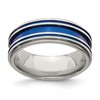 Edward Mirell Titanium with Blue Anodized Grooves 8mm Band