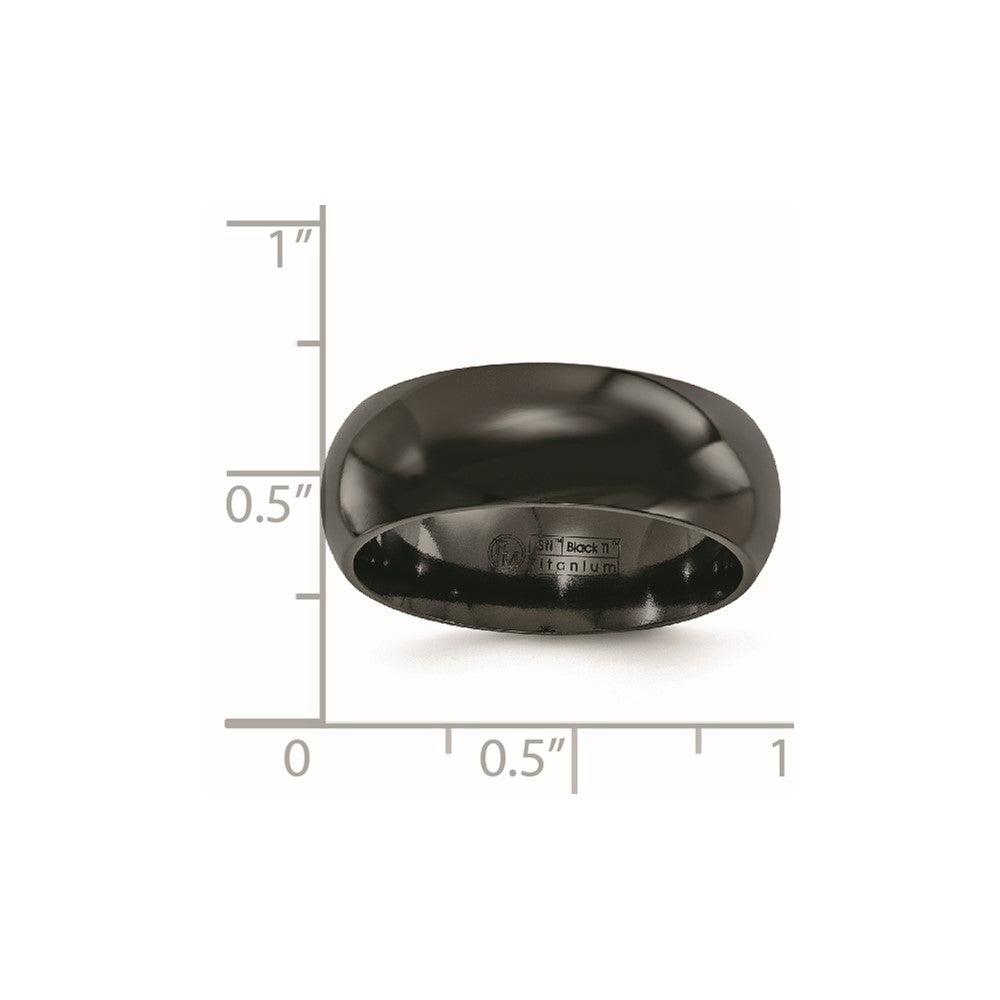 Edward Mirell Titanium Black Ti Polished Domed 8mm Band