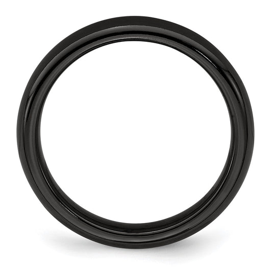 Edward Mirell Titanium Black Ti Polished Domed 4mm Band