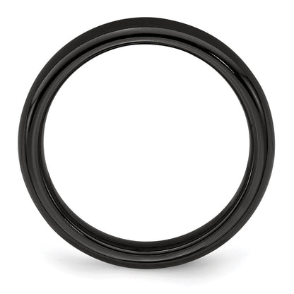 Edward Mirell Titanium Black Ti Polished Domed 4mm Band