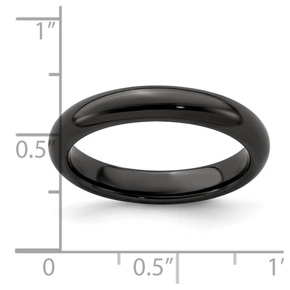 Edward Mirell Titanium Black Ti Polished Domed 4mm Band