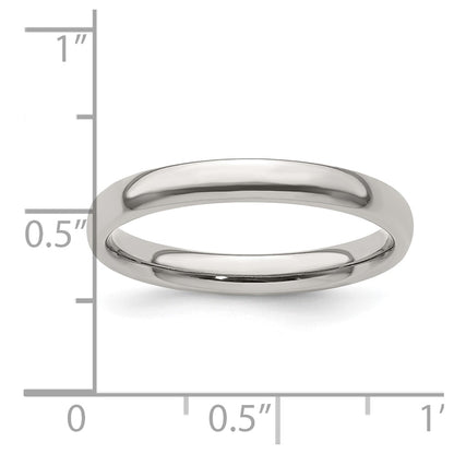 Edward Mirell Titanium Half Round 3mm Polished Band Size 9
