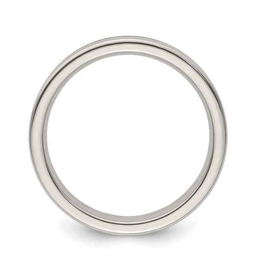 Edward Mirell Titanium Brushed/Polished Flat Milgrain 4mm Band Size 9