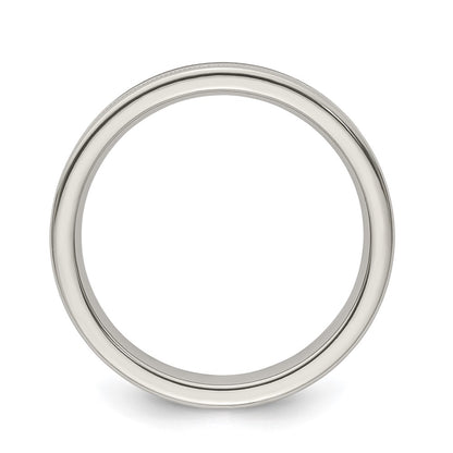 Edward Mirell Titanium Brushed/Polished Flat Milgrain 4mm Band Size 6.5
