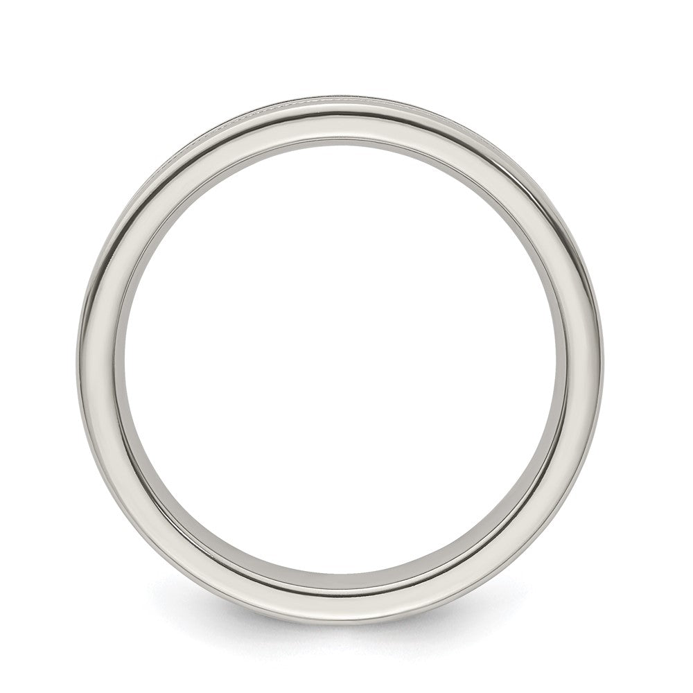 Edward Mirell Titanium Brushed/Polished Flat Milgrain 4mm Band Size 6