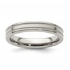 Edward Mirell Titanium Brushed/Polished Flat Milgrain 4mm Band Size 9