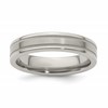 Edward Mirell Titanium Brushed/Polished Flat Milgrain 5mm Band Size 8