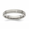Edward Mirell Titanium Brushed/Polished Flat Step Edge 4mm Band Size 6