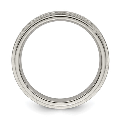 Edward Mirell Titanium Brushed/Polished Flat Step Edge 5mm Band Size 6.5