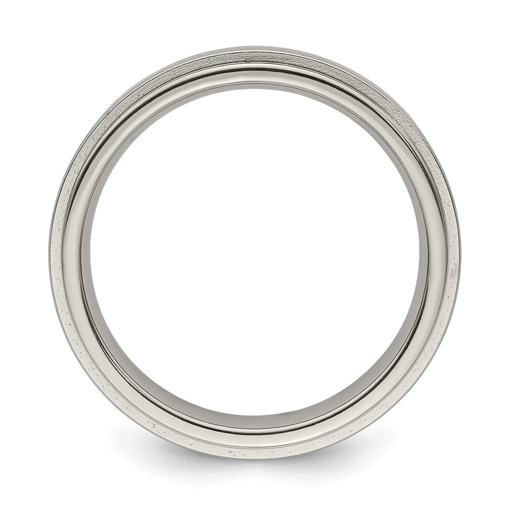 Edward Mirell Titanium Brushed/Polished Flat Step Edge 5mm Band Size 8