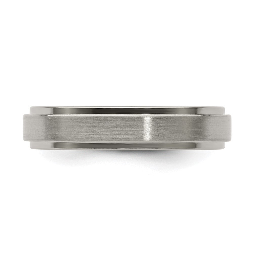 Edward Mirell Titanium Brushed/Polished Flat Step Edge 5mm Band Size 9