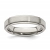 Edward Mirell Titanium Brushed/Polished Flat Step Edge 5mm Band Size 12