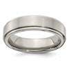 Edward Mirell Titanium Brushed/Polished Flat Step Edge 6mm Band Size 7