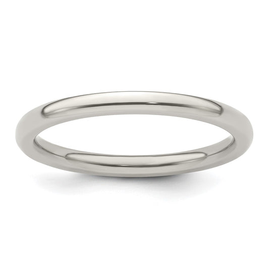 Edward Mirell Titanium Domed 2mm Polished Band Size 7.5