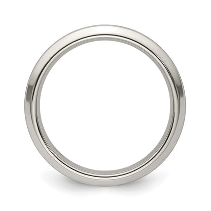 Edward Mirell Titanium Brushed/Polished Beveled Edge 4mm Band Size 12