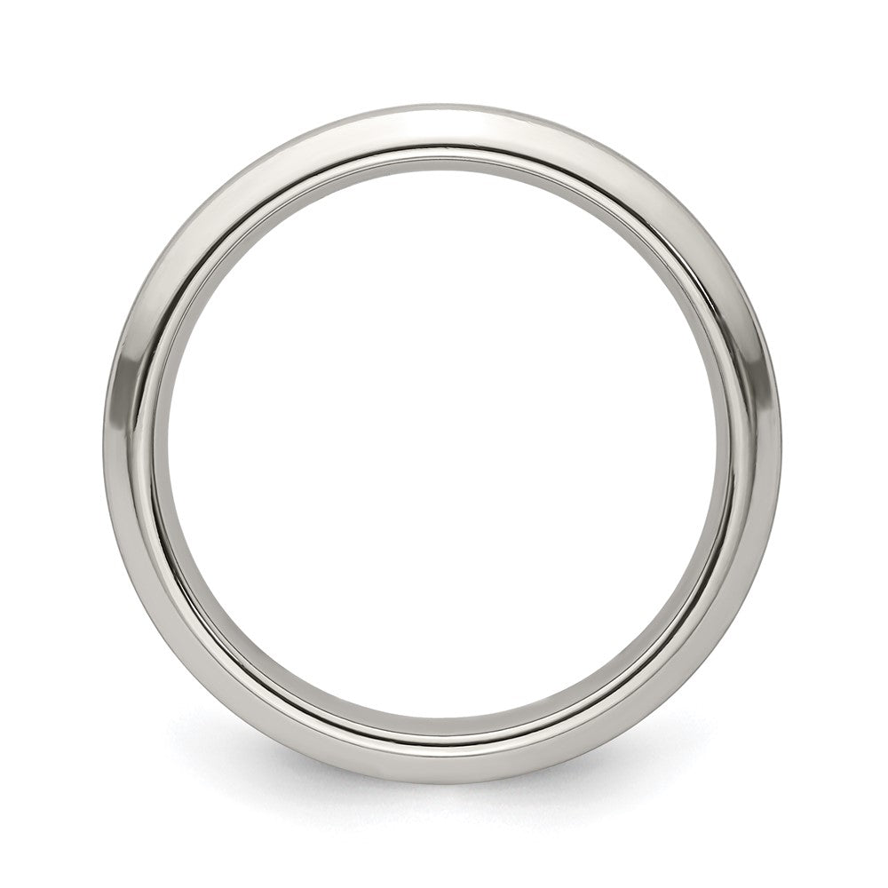 Edward Mirell Titanium Brushed/Polished Beveled Edge 4mm Band Size 6.5