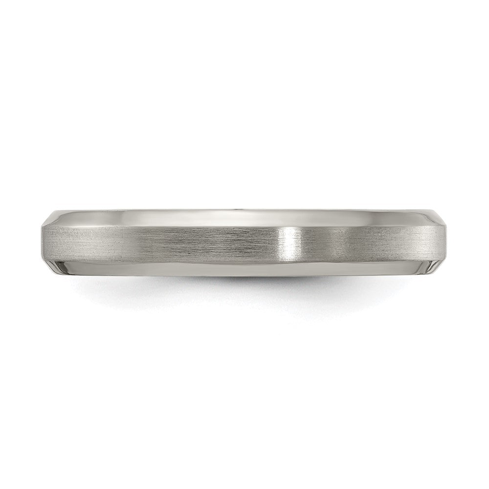 Edward Mirell Titanium Brushed/Polished Beveled Edge 4mm Band Size 12
