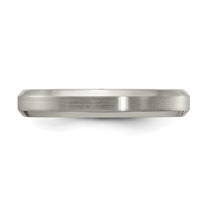 Edward Mirell Titanium Brushed/Polished Beveled Edge 4mm Band Size 11.5