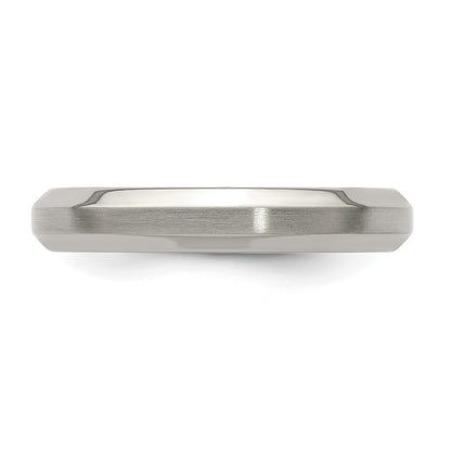 Edward Mirell Titanium Brushed/Polished Beveled Edge 4mm Band Size 8