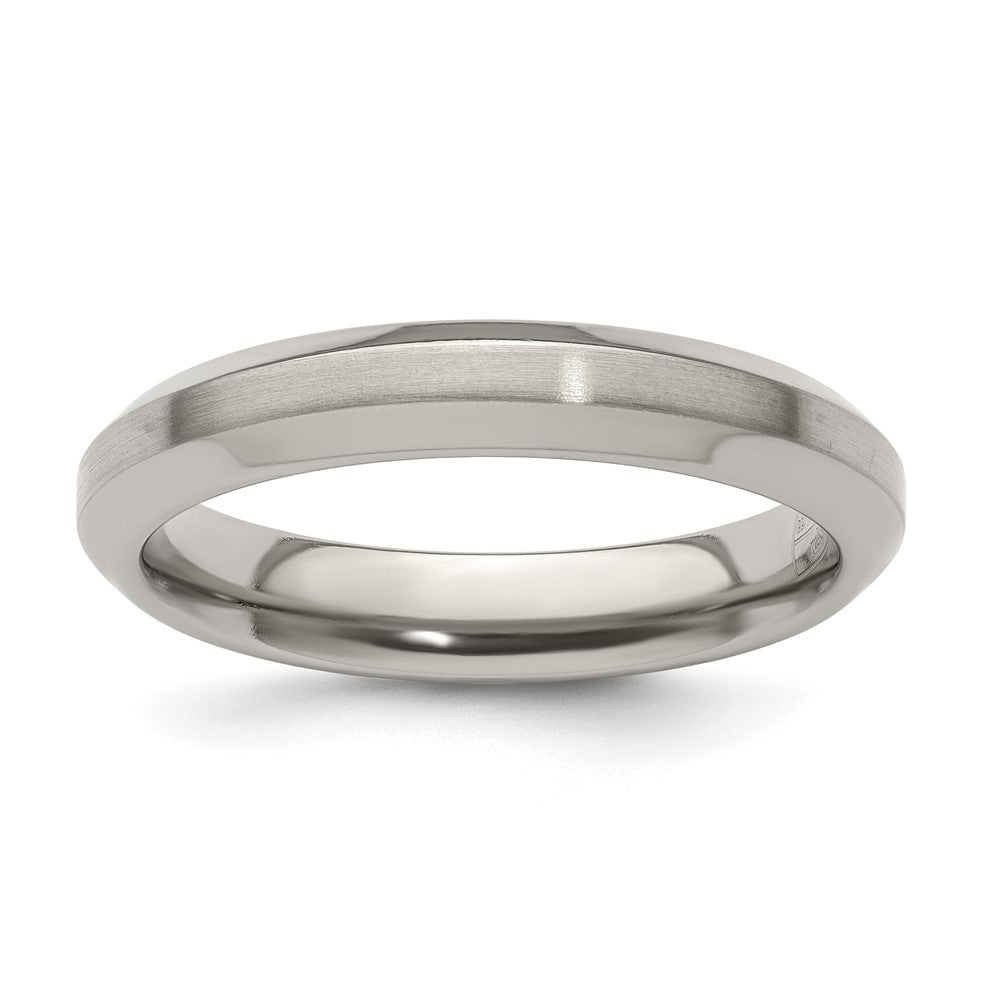 Edward Mirell Titanium Brushed/Polished Beveled Edge 4mm Band Size 5
