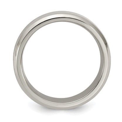 Edward Mirell Titanium Brushed/Polished Beveled Edge 6mm Band Size 8.5